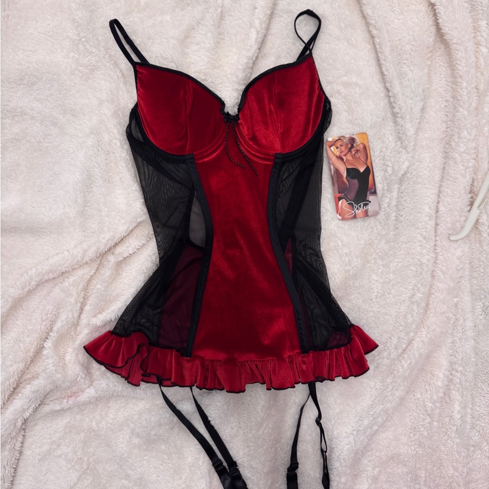 Shirley of Hollywood Red and Black Chemise